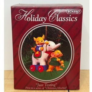 Holiday Classics Just Testing Christmas Mischief Ornament Dana Nelson 1998